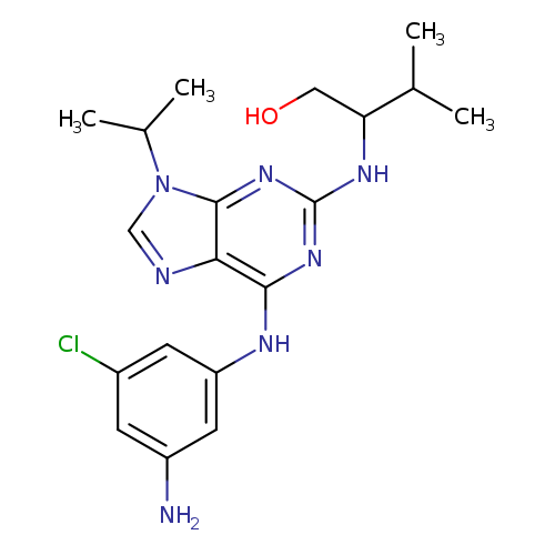 OCC(C(C)C)Nc1nc(Nc2cc(N)cc(c2)Cl)c2c(n1)n(cn2)C(C)C