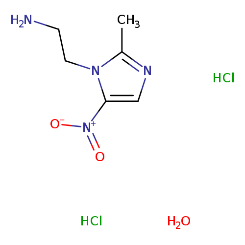 NCCn1c(C)ncc1[N+](=O)[O-].Cl.Cl.O