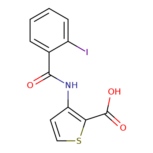 OC(=O)c1sccc1NC(=O)c1ccccc1I