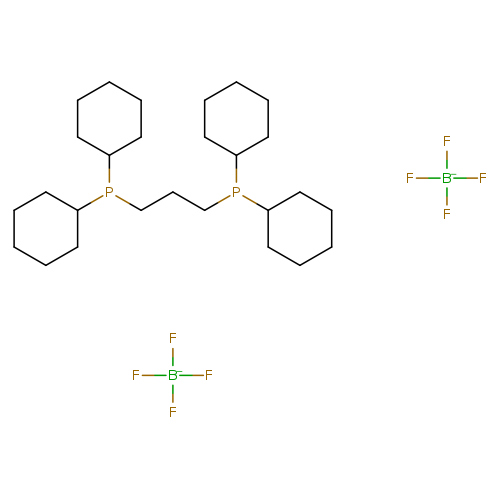 C(CP(C1CCCCC1)C1CCCCC1)CP(C1CCCCC1)C1CCCCC1.F[B-](F)(F)F.F[B-](F)(F)F