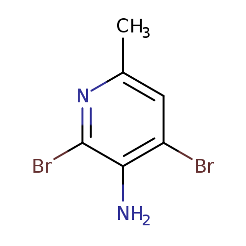 Cc1cc(Br)c(c(n1)Br)N