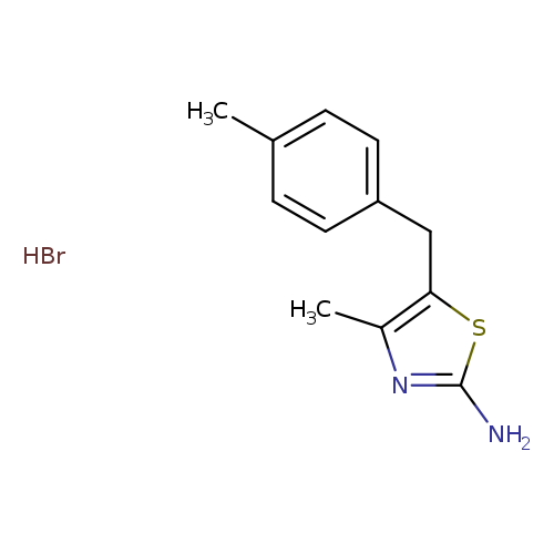 Cc1ccc(cc1)Cc1sc(nc1C)N.Br