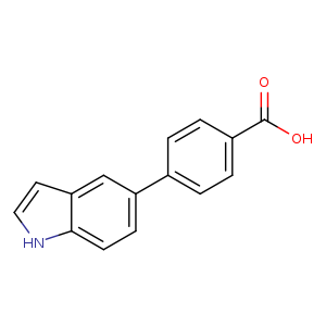 OC(=O)c1ccc(cc1)c1ccc2c(c1)cc[nH]2