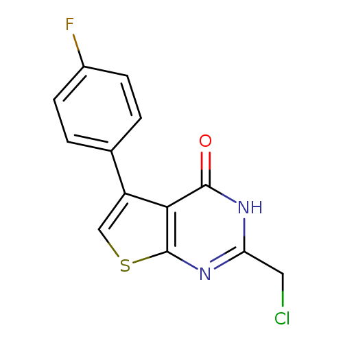 ClCc1nc2scc(c2c(=O)[nH]1)c1ccc(cc1)F