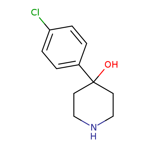 OC1(CCNCC1)c1ccc(cc1)Cl