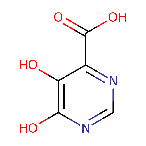 OC(=O)c1ncnc(c1O)O
