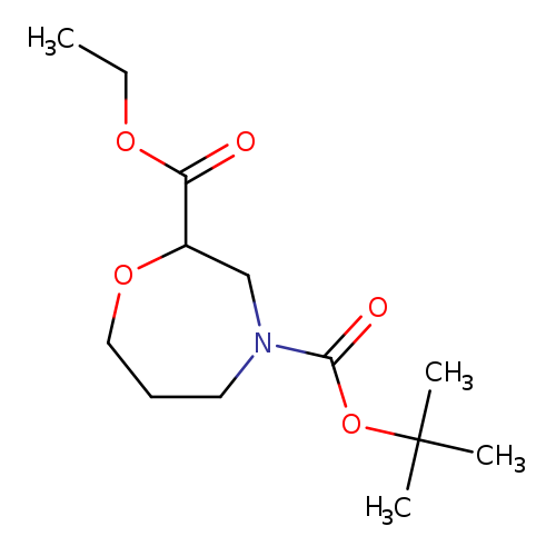 CCOC(=O)C1OCCCN(C1)C(=O)OC(C)(C)C