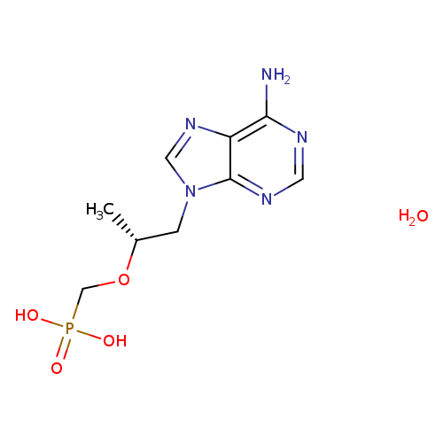 C[C@H](Cn1cnc2c1ncnc2N)OCP(=O)(O)O.O