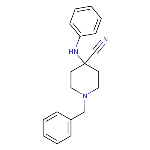 N#CC1(CCN(CC1)Cc1ccccc1)Nc1ccccc1