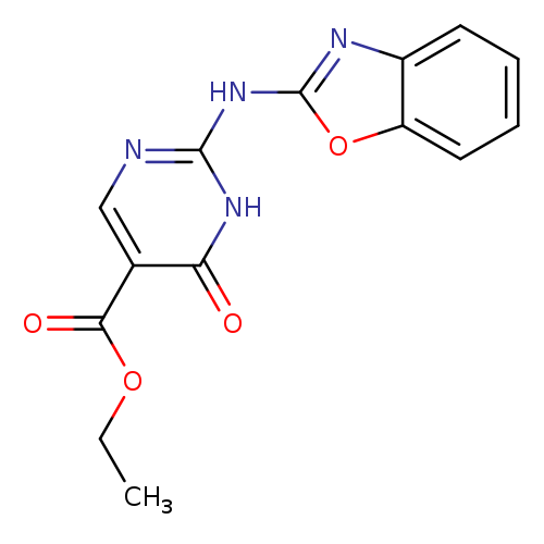 CCOC(=O)c1cnc([nH]c1=O)Nc1nc2c(o1)cccc2