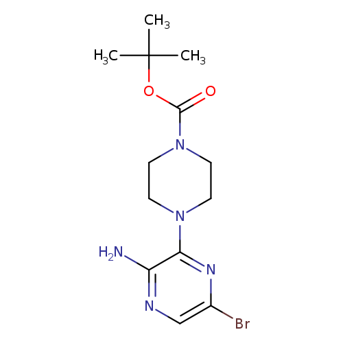Brc1cnc(c(n1)N1CCN(CC1)C(=O)OC(C)(C)C)N