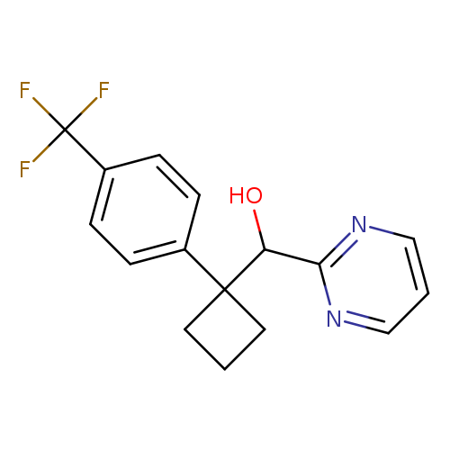 OC(C1(CCC1)c1ccc(cc1)C(F)(F)F)c1ncccn1