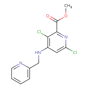 COC(=O)c1nc(Cl)cc(c1Cl)NCc1ccccn1