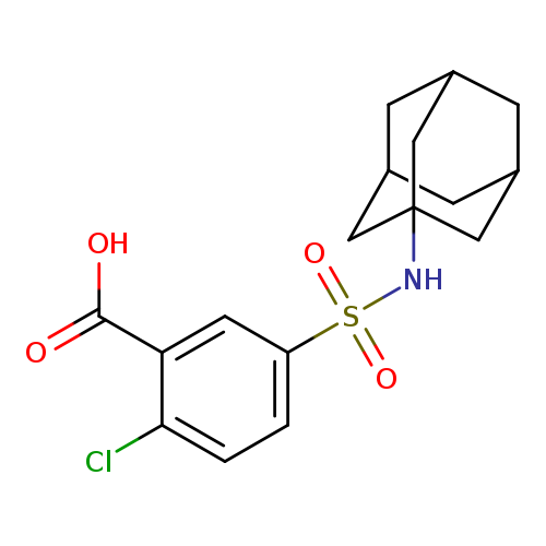 OC(=O)c1cc(ccc1Cl)S(=O)(=O)NC12CC3CC(C2)CC(C1)C3