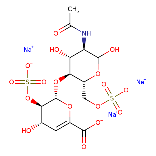 CC(=O)N[C@H]1C(O)O[C@@H]([C@H]([C@@H]1O)O[C@@H]1OC(=C[C@@H]([C@H]1OS(=O)(=O)[O-])O)C(=O)[O-])COS(=O)(=O)[O-].[Na+].[Na+].[Na+]