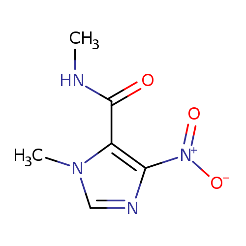 [O-][N+](=O)c1ncn(c1C(=O)NC)C