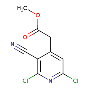 COC(=O)Cc1cc(Cl)nc(c1C#N)Cl