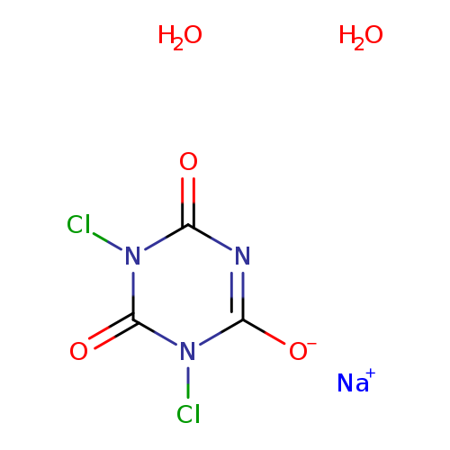 [O-]c1nc(=O)n(c(=O)n1Cl)Cl.O.O.[Na+]