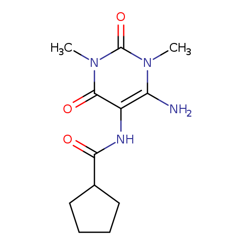 O=C(C1CCCC1)Nc1c(N)n(C)c(=O)n(c1=O)C