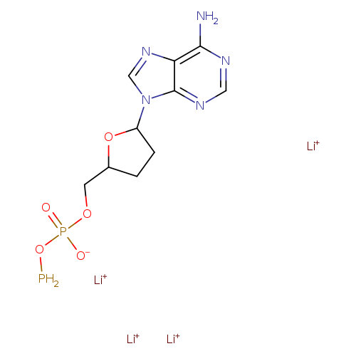 POP(=O)(OCC1CCC(O1)n1cnc2c1ncnc2N)[O-].[Li+].[Li+].[Li+].[Li+]