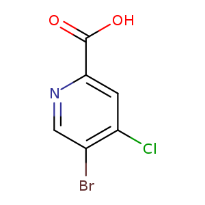 OC(=O)c1ncc(c(c1)Cl)Br