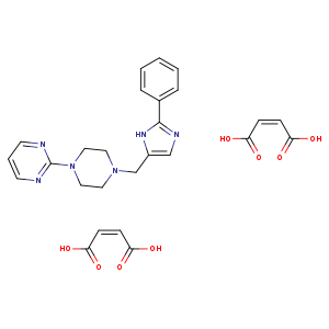 c1ccc(cc1)c1ncc([nH]1)CN1CCN(CC1)c1ncccn1.OC(=O)/C=CC(=O)O.OC(=O)/C=CC(=O)O