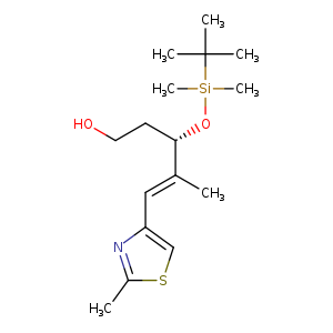 OCC[C@@H](/C(=C/c1csc(n1)C)/C)O[Si](C(C)(C)C)(C)C