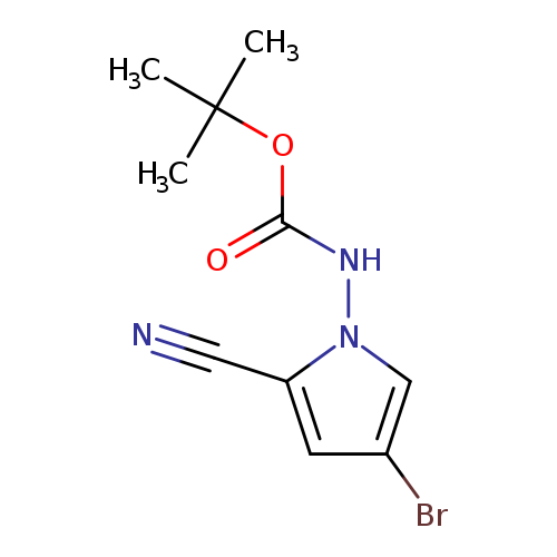 N#Cc1cc(cn1NC(=O)OC(C)(C)C)Br