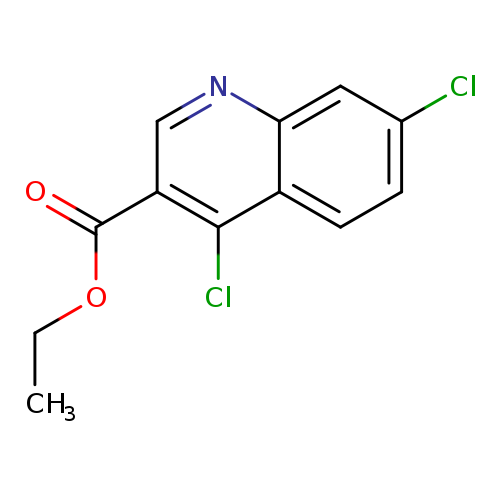 CCOC(=O)c1cnc2c(c1Cl)ccc(c2)Cl