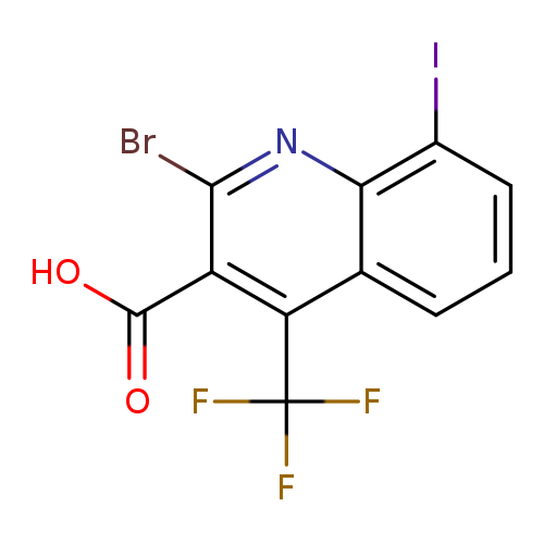 OC(=O)c1c(Br)nc2c(c1C(F)(F)F)cccc2I