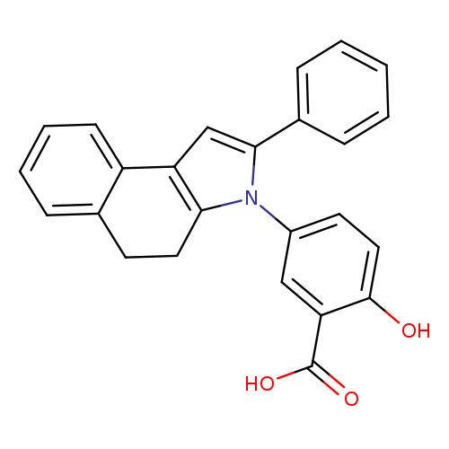 OC(=O)c1cc(ccc1O)n1c2CCc3c(c2cc1c1ccccc1)cccc3