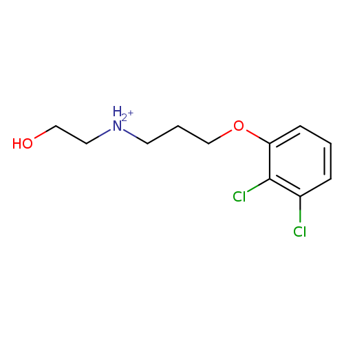 OCC[NH2+]CCCOc1cccc(c1Cl)Cl