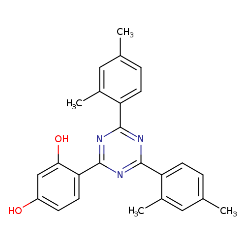 Cc1ccc(c(c1)C)c1nc(nc(n1)c1ccc(cc1O)O)c1ccc(cc1C)C