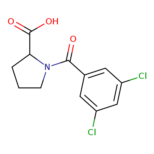 OC(=O)C1CCCN1C(=O)c1cc(Cl)cc(c1)Cl