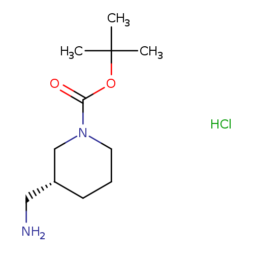 NC[C@H]1CCCN(C1)C(=O)OC(C)(C)C.Cl