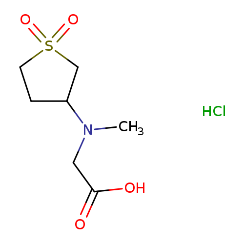 OC(=O)CN(C1CCS(=O)(=O)C1)C.Cl