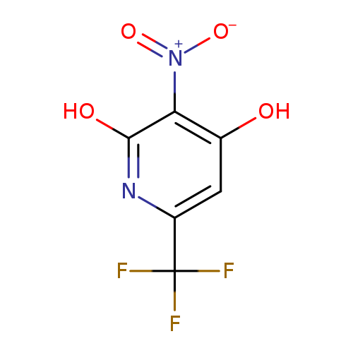 [O-][N+](=O)c1c(O)cc(nc1O)C(F)(F)F