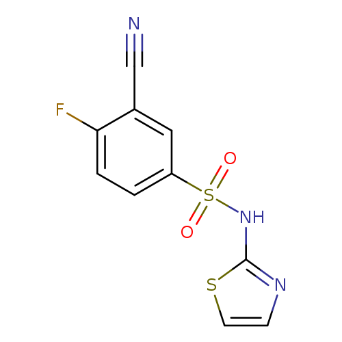 N#Cc1cc(ccc1F)S(=O)(=O)Nc1nccs1