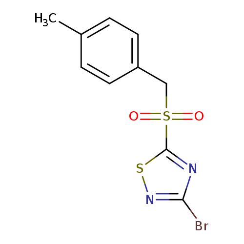 Cc1ccc(cc1)CS(=O)(=O)c1snc(n1)Br