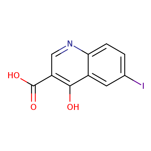 Ic1ccc2c(c1)c(O)c(cn2)C(=O)O