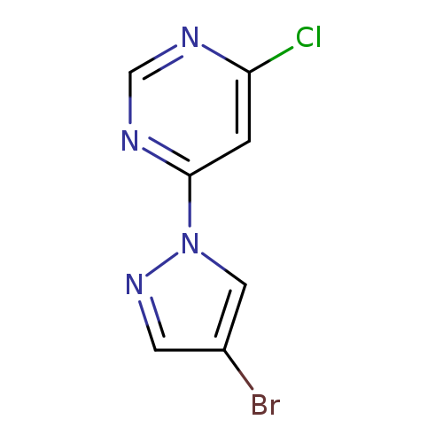 Brc1cnn(c1)c1ncnc(c1)Cl