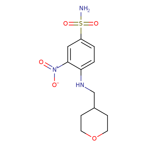 [O-][N+](=O)c1cc(ccc1NCC1CCOCC1)S(=O)(=O)N