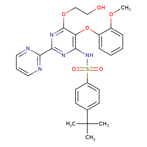 OCCOc1nc(nc(c1Oc1ccccc1OC)NS(=O)(=O)c1ccc(cc1)C(C)(C)C)c1ncccn1