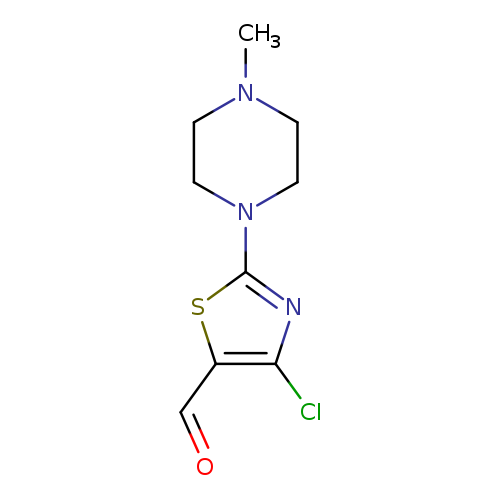 O=Cc1sc(nc1Cl)N1CCN(CC1)C