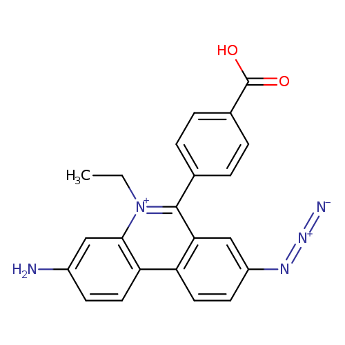 [N-]=[N+]=Nc1ccc2c(c1)c(c1ccc(cc1)C(=O)O)[n+](c1c2ccc(c1)N)CC