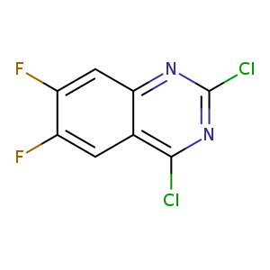 Clc1nc2cc(F)c(cc2c(n1)Cl)F