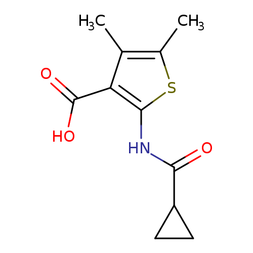 O=C(C1CC1)Nc1sc(c(c1C(=O)O)C)C