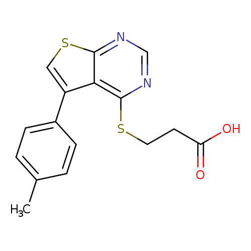 OC(=O)CCSc1ncnc2c1c(cs2)c1ccc(cc1)C