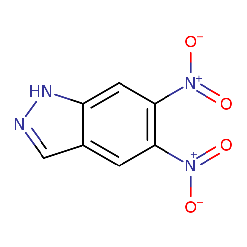 [O-][N+](=O)c1cc2[nH]ncc2cc1[N+](=O)[O-]