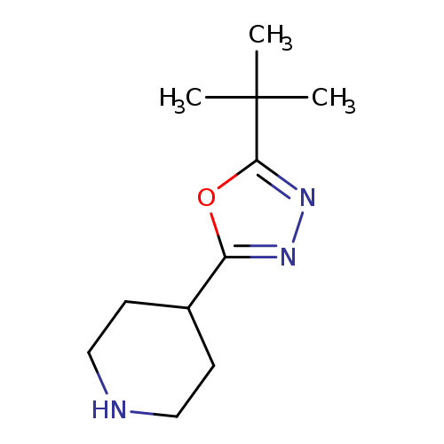 CC(c1nnc(o1)C1CCNCC1)(C)C